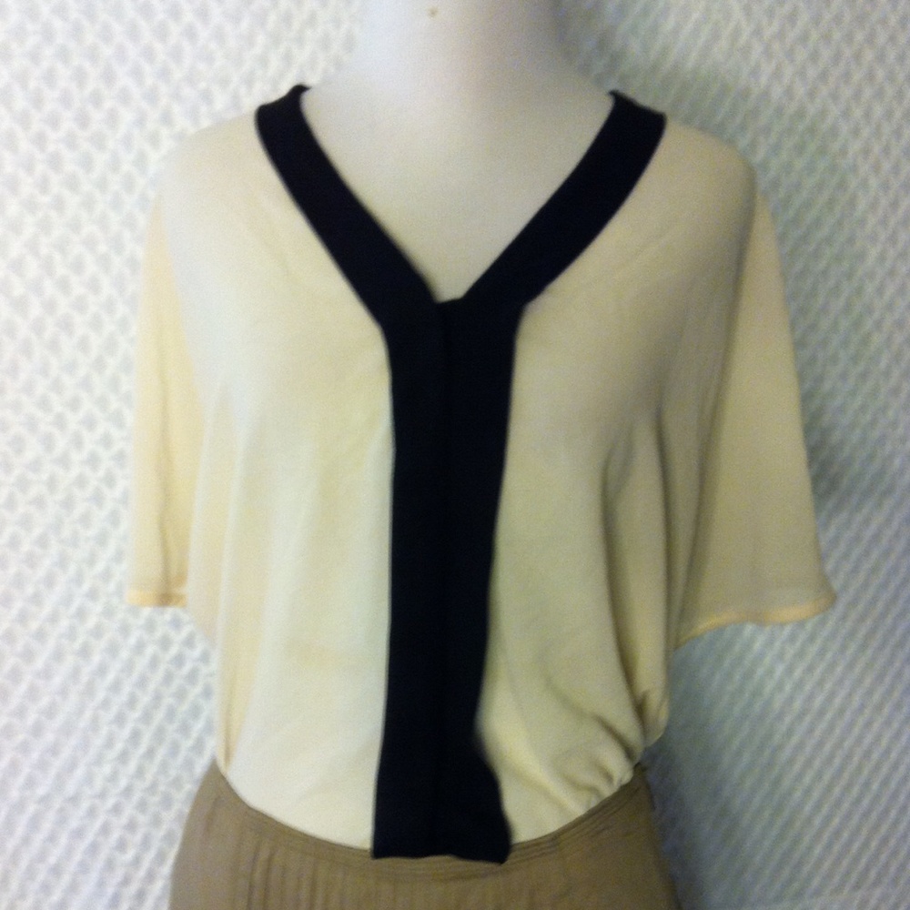 Forever 21 Cream & Black Blouse